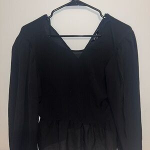 Express Black Textured Top